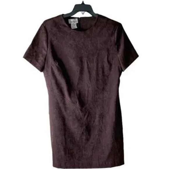 Vintage Worthington Dress Womens Size 18 A-Line Back Zip Short Sleeves Burgundy - Picture 1 of 6